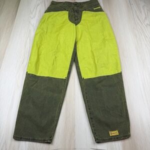 Vintage 90s Fiorucci Womens Green Double Knee Baggy Fit Trouser Pants Size 46